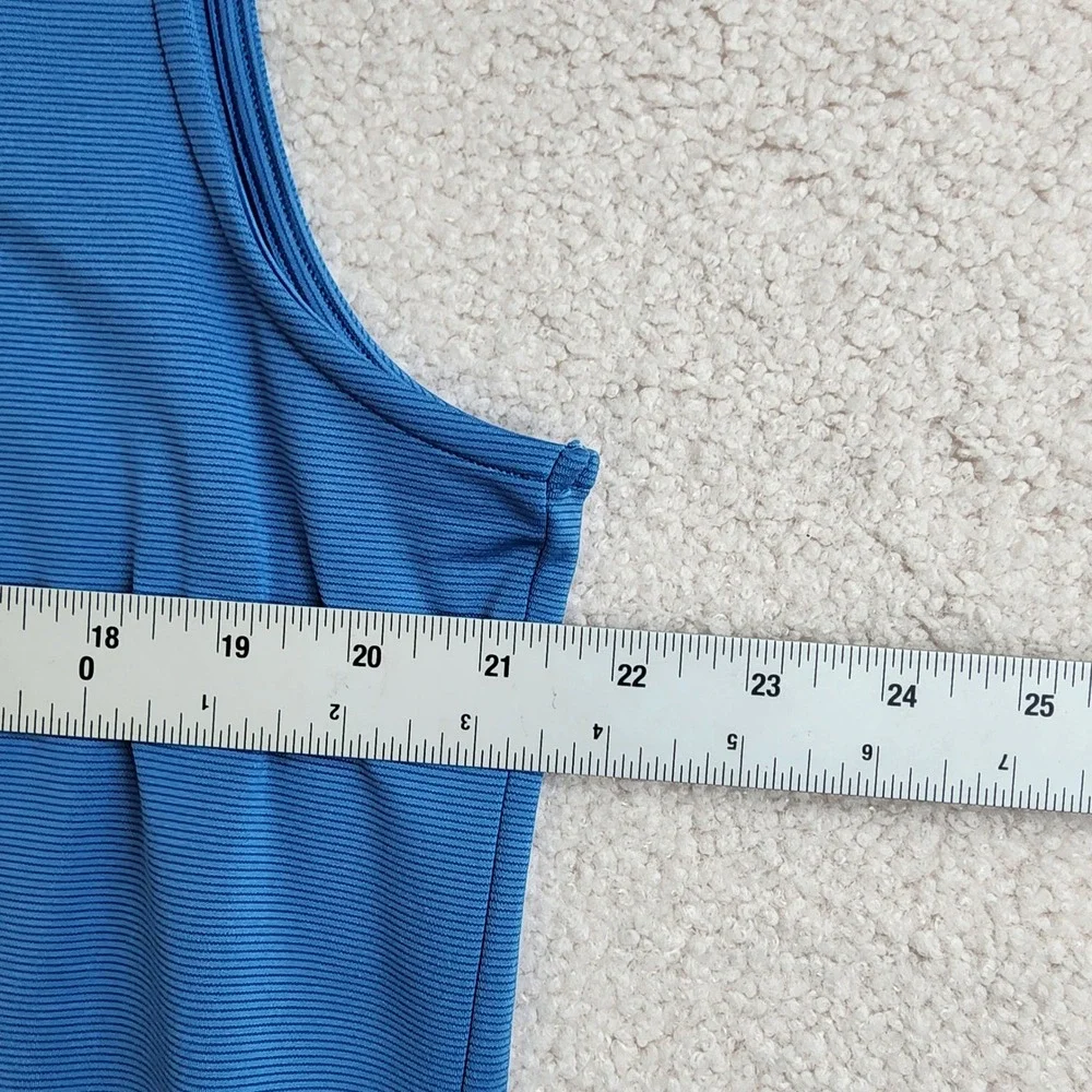 Dunning‎ Golf Quarter Zip Performance Vest Mens M Blue Ribbed Mock Neck 2374